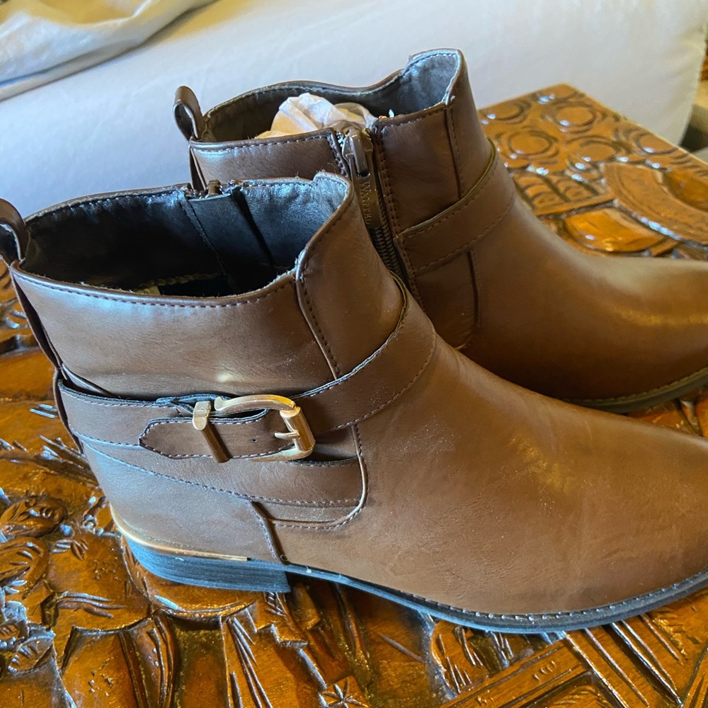 Wanted Brown Booties Size 8.5 never worn, ModCloth